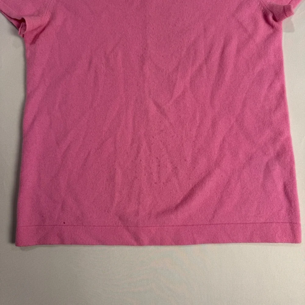J. Crew Womens Pink Short Sleeve 100% Cashmere‎ Sweater Top Size Small